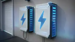 Dwa nowoczesne magazyny energii do fotowoltaiki, z wyświetlaczami pokazującymi poziom naładowania. Ranking najlepszych rozwiązań.