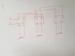 Schemat pokazuje, jak podłączyć lampy ogrodowe szeregowo. Linie L i N zasilają pierwszą lampę, a następnie połączenia przechodzą do kolejnych.