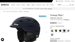 Granatowy kask z przyłbicą Smith Vantage Mips, idealny na stok. Ostatnia szansa na zakup w promocyjnej cenie.