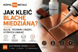 Aplikator z klejem nakłada spoinę na miedziane blachy. W tle butelka odtłuszczacza i materiały do przygotowania powierzchni. Prąd spawania nie jest widoczny, ale klejenie jest alternatywą.