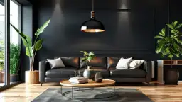 Salon biało-czarny z drewnem: 5 pomysłów na aranżację