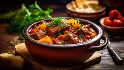 Gulasz z cielęciny: Klasyczny gulasz przygotowany według tradycyjnej receptury