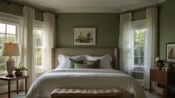 Sypialnia w kolorze szałwia - Pomysły i inspiracje na aranżację wnętrza