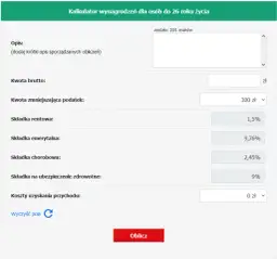 26,50 zł brutto na netto - szybkie przeliczenie wynagrodzenia