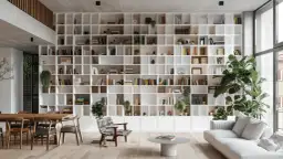 Aranżacja salonu z regałem: 10 inspiracji na wnętrze