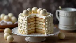 Tort z białymi michałkami: Krem i masa do słodkich wypieków
