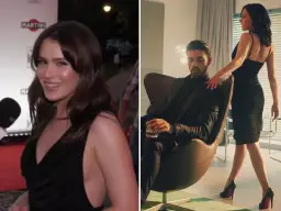 Anna Maria Sieklucka i Michele Morrone, gwiazdy "365 dni 4", w eleganckich stylizacjach.