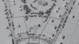 Model osiedla z domkami i drzewkami. Czekanie na warunki zabudowy może być długie, ale efekt końcowy jest tego wart.