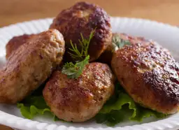 Soczyste kotlety mielone, idealne co zamiast bułki tartej do mielonych, podane na liściach sałaty z gałązką koperku.