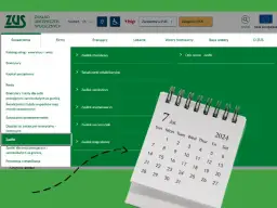 Kalendarz z datą 7 lipca 2024 i menu ZUS z zaznaczoną pozycją "Zasiłki".