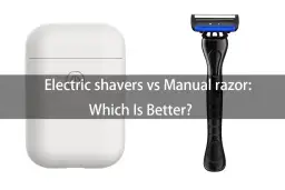 Porównanie: golarka elektryczna czy jednorazowa? Białe etui i czarna maszynka do golenia.