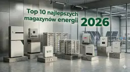 Różne magazyny energii do fotowoltaiki ustawione na podium z numerami.