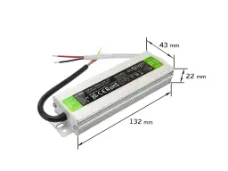 Zasilacz hermetyczny 12V do oświetlenia LED w domu, z oznaczeniami IP67 i mocą 60W.
