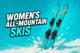 Narty all mountain damskie w kolorze turkusowym z kolorowymi akcentami, gotowe na podbój każdego stoku.