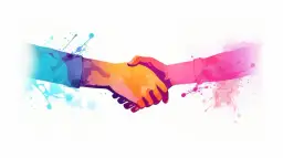 Dwie ręce w geście uścisku, symbolizujące współpracę i zaufanie, jak w nowoczesnych aplikacjach lojalnościowych.