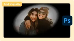 Dwie uśmiechnięte kobiety obejmujące się, z efektem winiety. Dowiedz się, jak zrobić winietę w Photoshopie.