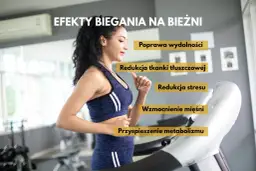 Kobieta biegnie na bieżni, czerpiąc korzyści: poprawa wydolności, redukcja tkanki tłuszczowej, wzmocnienie mięśni i przyspieszenie metabolizmu.