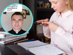 Dziewczynka z telefonem i ksiądz w okręgu z pytaniem o ściąganie.