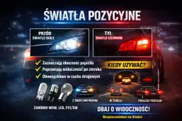 Kiedy światła pozycyjne są włączone, poprawiają widoczność pojazdu po zmroku i są obowiązkowe w ruchu drogowym.