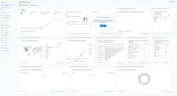 Panel Google Analytics z danymi o użytkownikach, ruchu na stronie, konwersjach i trendach.
