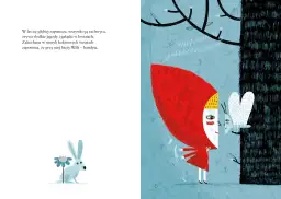 Ilustracja z Czerwonym Kapturkiem i wilkiem. Kto jest autorem książki Czerwony Kapturek? To pytanie zadaje sobie wielu czytelników.