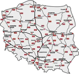 Płatne odcinki A2 - Mapa bramek poboru opłat