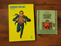 Dwie książki o polskim komiksie: "Komiks Polski" z Titusem na okładce i "Leksykon Polskich Bohaterów i Serii Komiksowych".