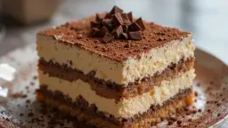 Pyszny kawałek tiramisu, idealny na deser. Ten przepis na tiramisu jest prosty i szybki.