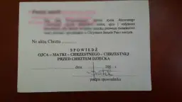 Kiedy dać kartkę do spowiedzi przed chrztem, aby uniknąć problemów?