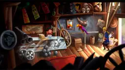 W sklepie z pamiątkami w Monkey Island 2 pirat rozmawia z papugą.