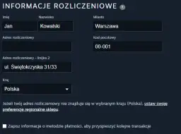Co to adres rozliczeniowy Steam i jak go poprawnie wypełnić?