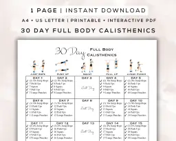 Transforma tu cuerpo con un plan de acción de calistenia de 30 días