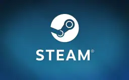 Logo Steam na niebieskim tle. Gdzie jest rynek Steam na telefonie? Tutaj znajdziesz odpowiedź.