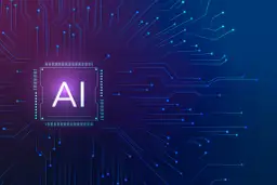 Sztuczna inteligencja (AI) jako serce cyfrowego świata, na którym robi się prezentacje o przyszłości technologii.