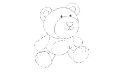 Uroczy szablon misia do druku, idealny do nauki rysowania. Połącz kropki, by stworzyć swojego własnego pluszowego przyjaciela!