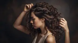 Fryzury kręcone do ramion - cieniowane włosy kręcone