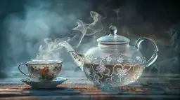 Elegancki zestaw do parzenia herbaty: czajniczek z filiżanką