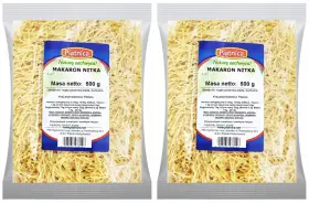 Dwa opakowania makaronu nitki Piątnica po 500g. Idealny do zup i sosów.