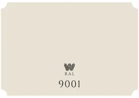 RAL 9001, kolor biały. Symbol graficzny i numeracja.