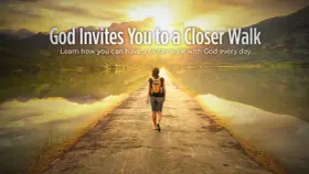 A person walks down a path towards a bright horizon, symbolizing a journey to draw near to God.