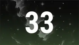 Gwiezdne niebo z liczbą 33. Numerologiczna 6 z 33, symbolizująca mistrzowskie liczby.