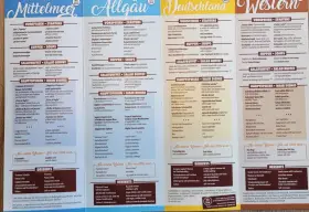 Center Parcs Restaurant Speisekarte: Vielfalt von Vorspeisen bis Desserts, mit Optionen für jeden Geschmack.