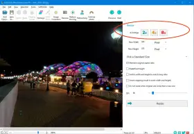 Opcje programu do edycji zdjęć pokazują, jak powiększyć zdjęcie. Można wybrać 2x, 4x lub 8x.