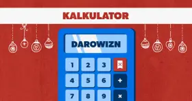 Kalkulator z napisem "DAROWIZN" i świątecznymi ozdobami. Dowiedz się, jak odliczyć darowiznę od podatku.