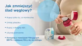 Jak zmniejszyć ślad węglowy? Kupuj tylko to, co konieczne, unikaj plastiku, kupuj z drugiej ręki, używaj ponownie. Korzystaj z rozwiązań filtrujących BRITA i oddawaj filtry do recyklingu.
