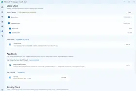 Microsoft PC Manager: Sprawdź stan dysku, optymalizuj miejsce (9.1GB do zwolnienia), włącz Smart Boost i analizuj użycie aplikacji.