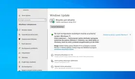 Komputer spełnia wymagania Windows 11. Sprawdzanie aktualizacji systemu i jego specyfikacji.
