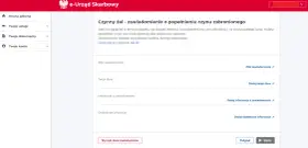 Formularz "Czynny żal - zawiadomienie o popełnieniu czynu zabronionego" w e-Urzędzie Skarbowym. Możesz tu złożyć zawiadomienie, jak napisać czynny żal do urzędu skarbowego.