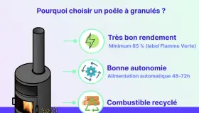 Un poêle à granulés moderne, efficace et autonome, utilisant un combustible recyclé.