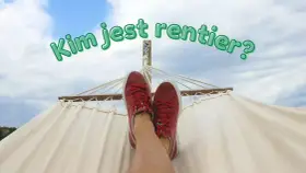 Kim jest rentier? Stopy w czerwonych trampkach odpoczywają na hamaku pod błękitnym niebem.